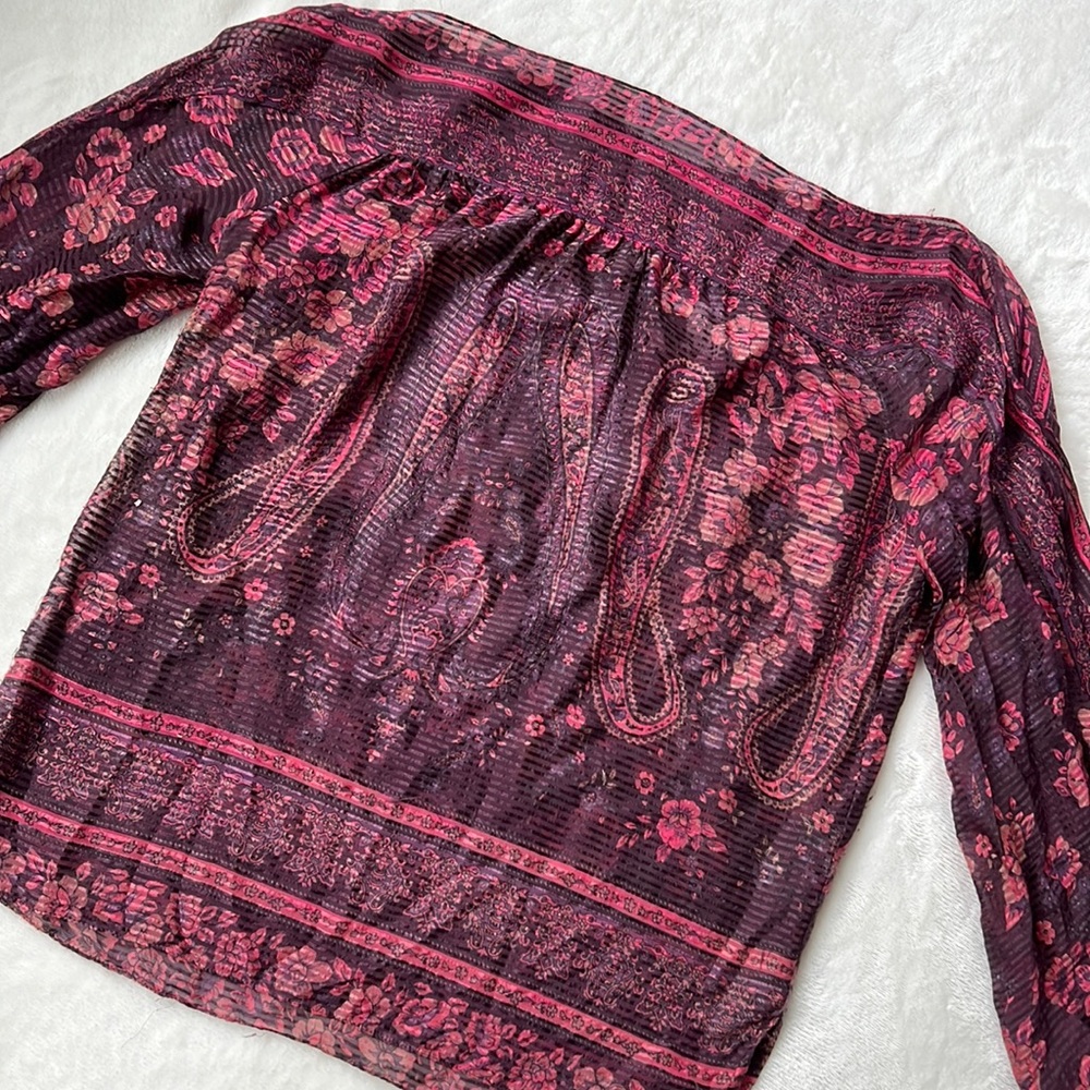 Rebecca Taylor silk print boho top
